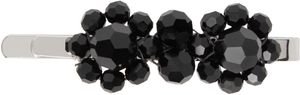 Simone Rocha Black & Silver Mini Flower Hair Clip