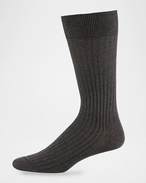 Men's Danvers Ribbed Cotton Mid-Calf Socks
