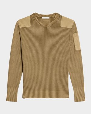 Men's Ribbed Military Sweater