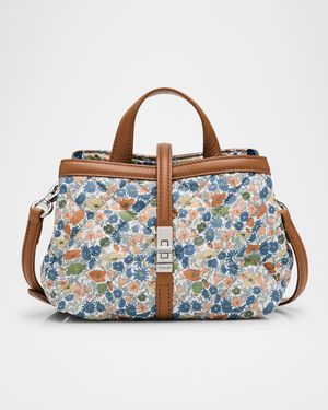 Astor Mini Floral-Print Quilted Top-Handle Bag