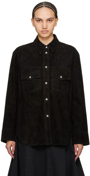 KHAITE Black Jinn Suede Jacket