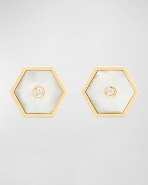 Baia Sommersa Mother-of-Pearl and Diamond Stud Earrings