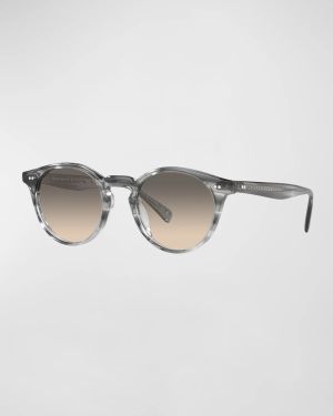 Men's The Romare Sun Keyhole-Bridge Round Sunglasses