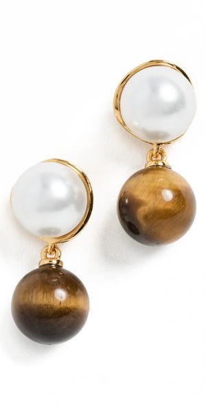 SHASHI Bianca Earrings Gold/Pearl One Size