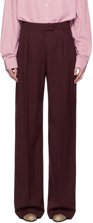 The Row Burgundy Antone Trousers