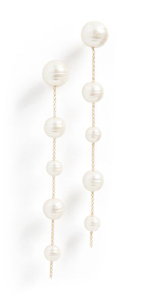 BaubleBar Madeline Earrings Pearl/Gold One Size