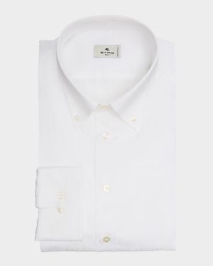 Men's Cotton Logo Jacquard Dress Shirt