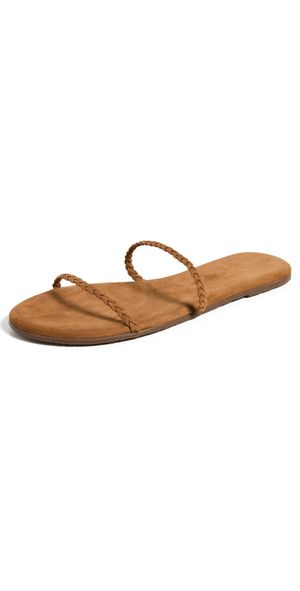 TKEES Gemma Braid Slides Camel 8