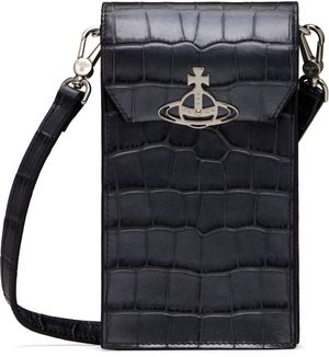 Vivienne Westwood Gray Crocodile Phone Pouch