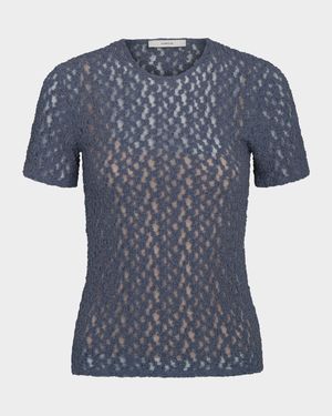 Short-Sleeve Floral Smocked Top