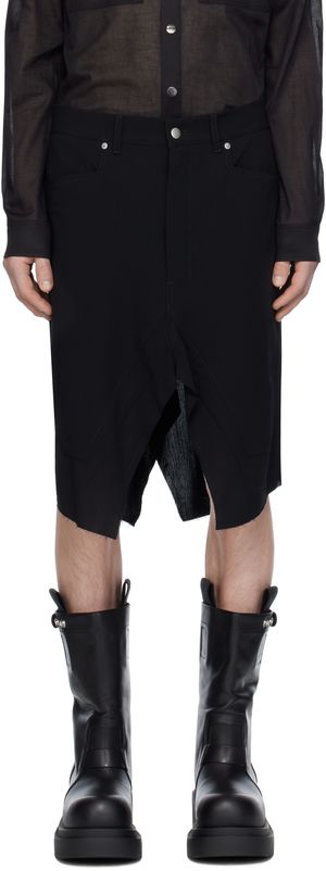 Rick Owens Black Hollywood Slivered Skirt