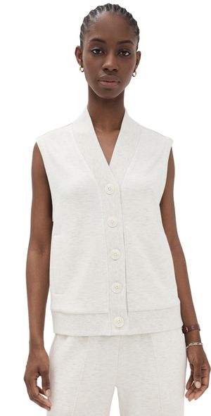 Varley Vicky Button Gilet Ivory Marl M