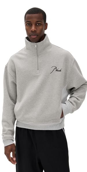 Rhude Classique Quarter Zip Heather Grey/ Black S