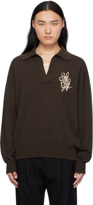 AMIRI Brown 'MA' Music Note Sweater