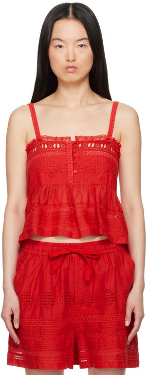 Isabel Marant Etoile Red Denys Tank Top