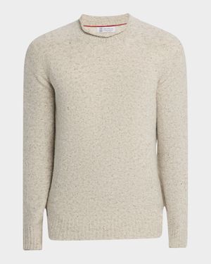 Men's Wool and Nylon Melange Crewneck Sweater