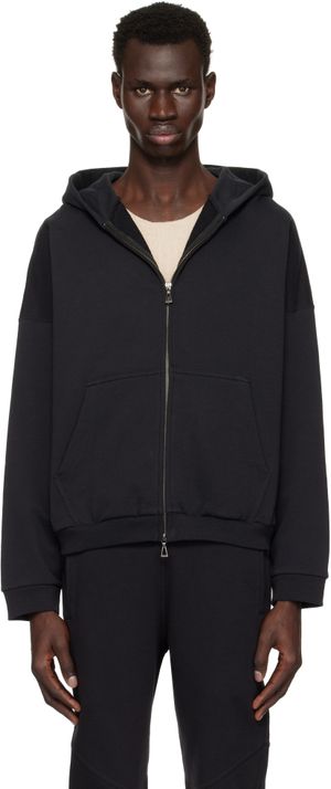 John Elliott Black Frances Full Zip Hoodie