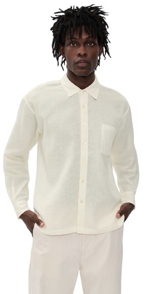 Bather Waffle Leisure Shirt White M