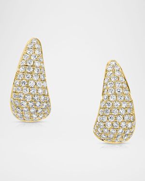 18K Yellow Gold Diamond Claw Earrings