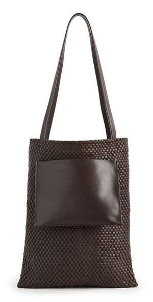 St. Agni Lattice Contrast Tote Coffee One Size