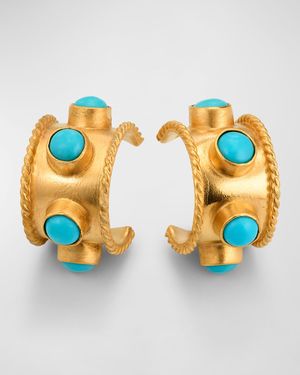 Turquoise Huggie Hoop Earrings