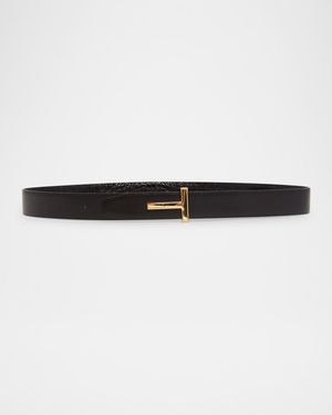 Reversible T-Logo Leather Belt