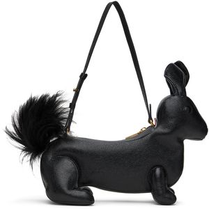 Thom Browne Black Pebble Grain Rabbit Bag