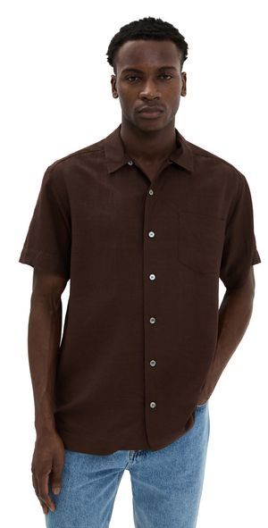 A. P.C. Roy Linen Blend Shirt Caa Brown XL