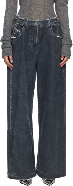 The Attico Navy Long Jeans