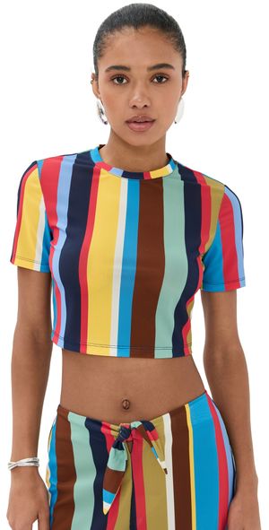 STAUD Fernanda Top Market Stripe M