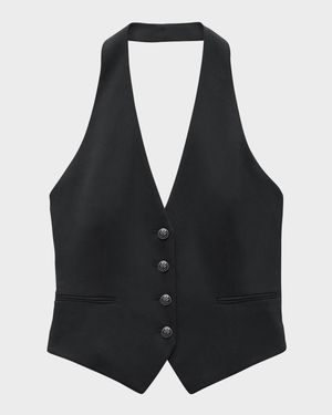 Ethel Crepe Halter Vest