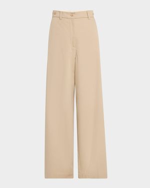 Alfeo Wide-Leg Cotton Gabardine Trousers