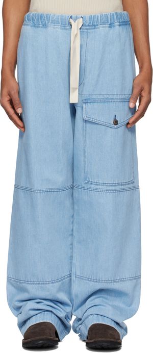 Dries Van Noten Blue Drawstring Jeans