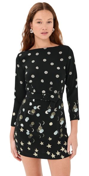 Bernadette Luce Short Dress Polka Sun To Moon/Black 42