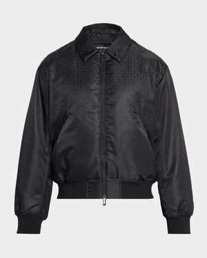 Men's Clubwear Capsule Rhinestone Satin Bomber Jacket