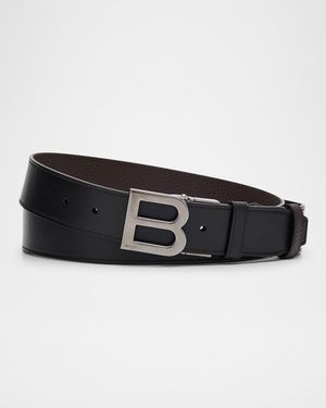 Men's B-Logo Reversible Leather Belt