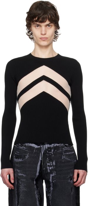 Jean Paul Gaultier Black 'The Chevrons' Sweater