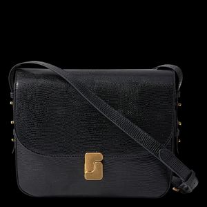 Soeur - Sac bandoulière embossé lézard en cuir - Taille Unique - Noir