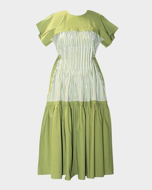 Chasma Striped Cotton Midi Shirtdress