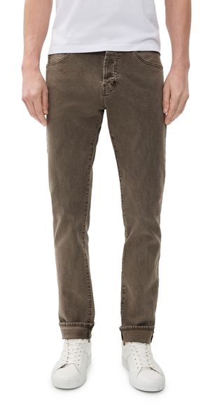 AG Tellis Stretch Selvage Modern Slim Denim Jeans Sulfur Taupe Grey 33