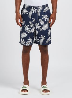Scotch And Soda - Short de bain imprimé tropical en coton bio - Taille XL - Bleu