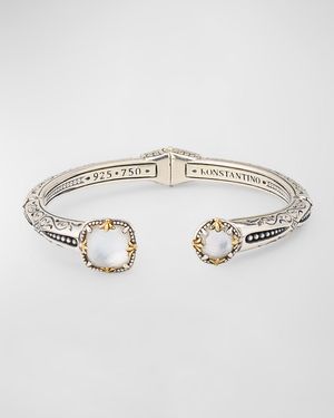Gen K Sterling Silver and 18K Gold Rock Crystal Bracelet