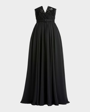 Kristine Strapless Sequin-Embellished Satin Gown