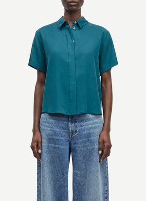 Samsoe Samsoe - Chemise droite col classique - Taille L - Bleu
