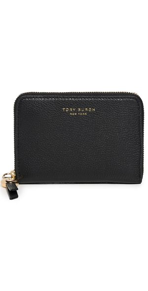 Tory Burch Romy Medium Zip Around Wallet Black One Size