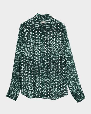 Chowy Polka-Dot Print Button-Down Shirt