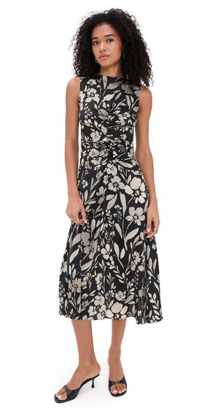Shoshanna Rosetta Dress Jet/Ecru 4