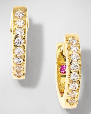 18k Diamond Small Baby Hoop Earrings