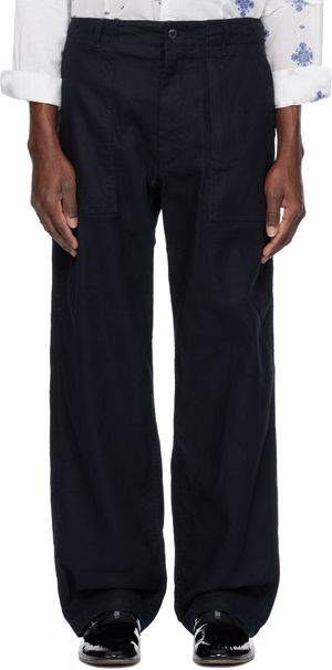 Engineered Garments Pantalon bourgeron bleu marine