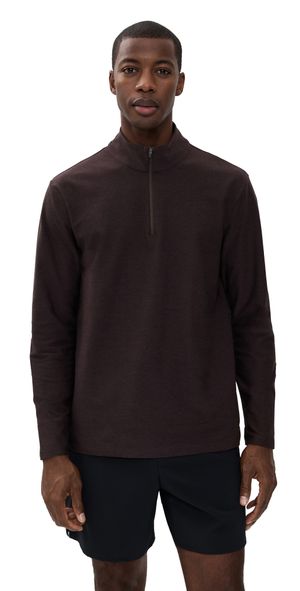 Beyond Yoga Spacedye Terrain Quarter Zip Pullover DARK CHOCOLATE HEATHER M